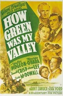 HOW GREEN WAS MY VALLEY (1941, 118min, b/w)
