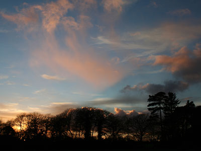 December Twilight at Plas Farm