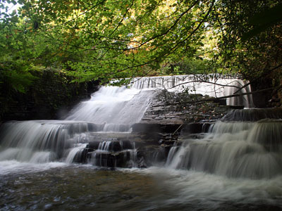 The Weir on the River Clydach at Plas Farm